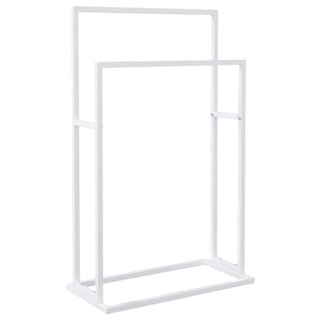 vidaXL Wolnostojący wieszak na ręczniki, biały, 48x24x78,5 cm, żelazny