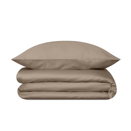 Pościel satynowa taupe 140/200 + 70/80 cm