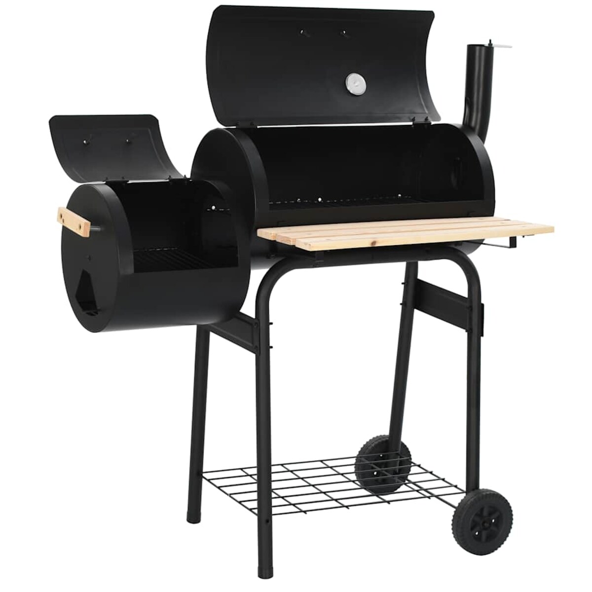 vidaXL Klasyczny grill z wędzarnią na węgiel drzewny