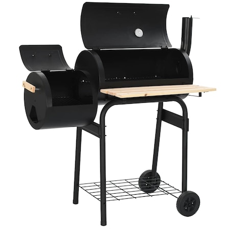 vidaXL Klasyczny grill z wędzarnią na węgiel drzewny