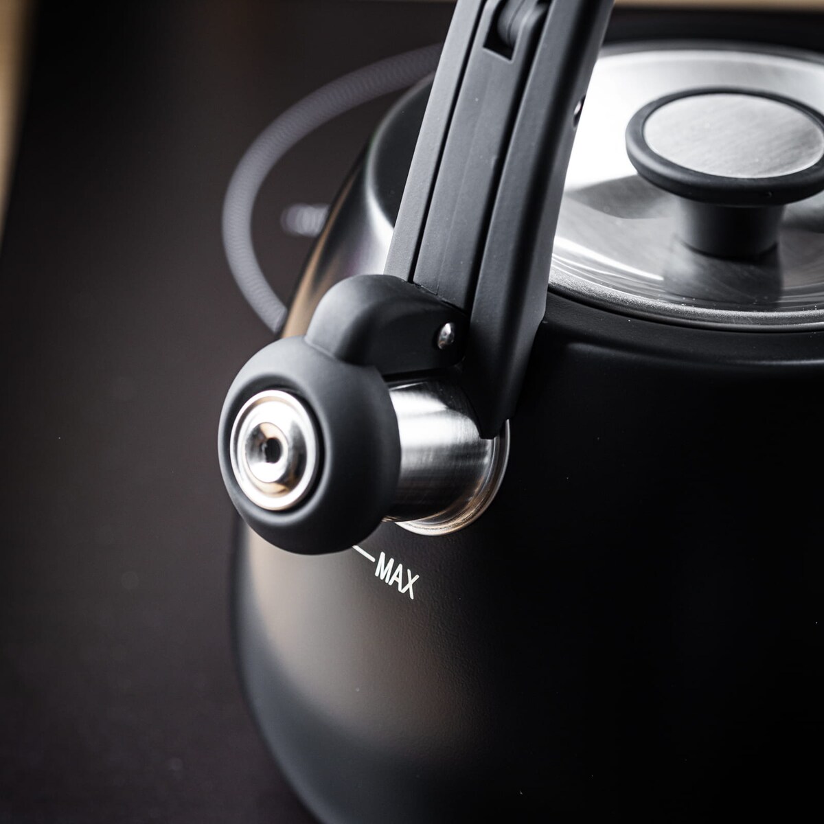 Czajnik stalowy na gaz 2.5L indukcja czarny matowy KLAUSBERG