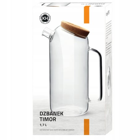 DZBANEK SZKLANY do HERBATY zioła pojemnik na wodę kompot sok 1,7 L prezent