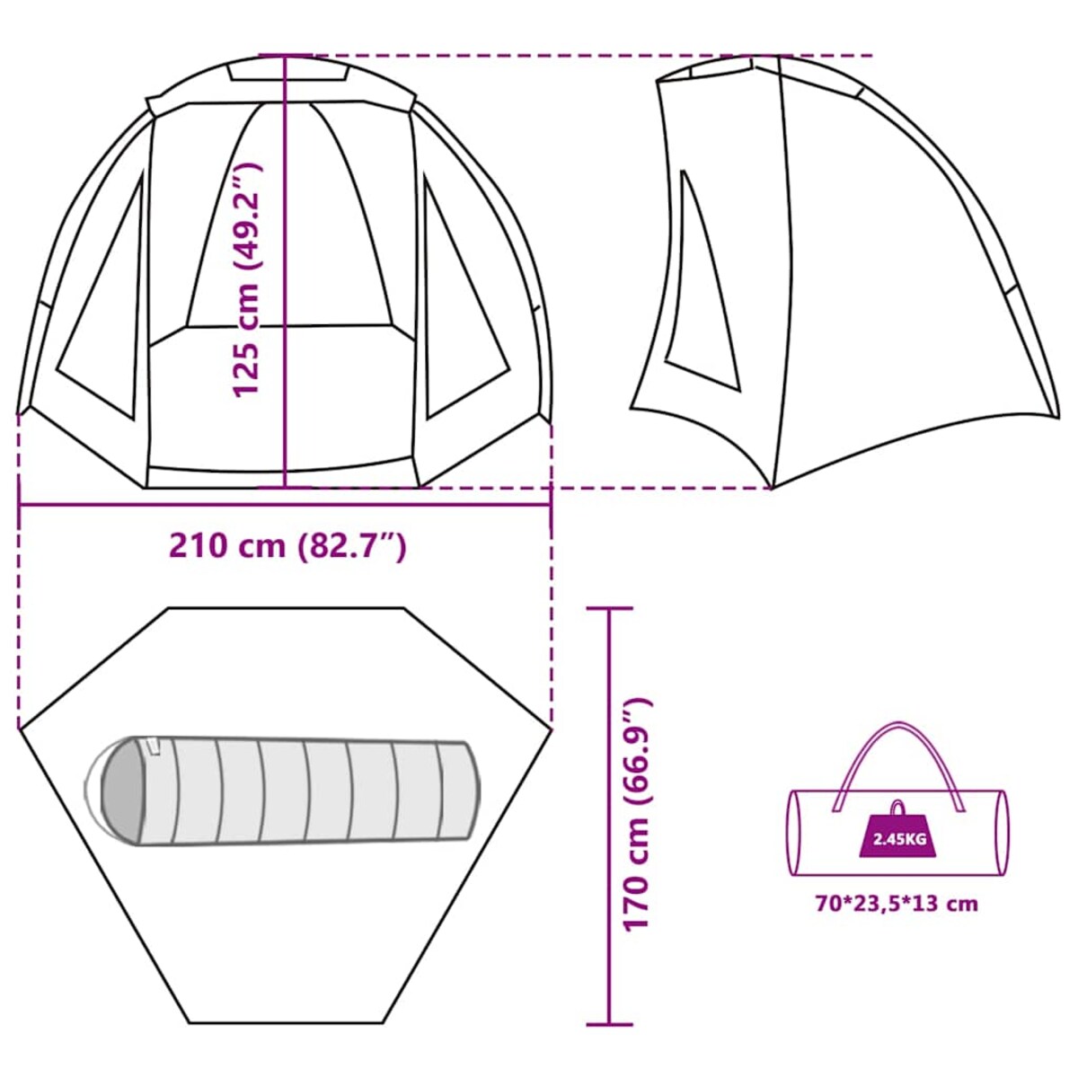 vidaXL Namiot wędkarski, oliwkowy, wodoszczelny