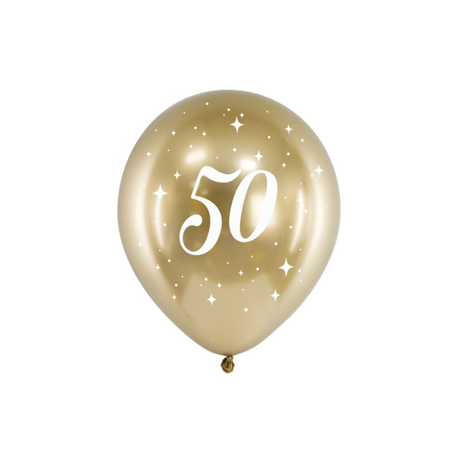 Balony Glossy 30cm, 50, złoty (1 op. / 6 szt.)