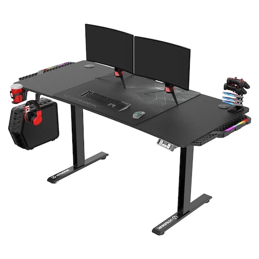 Biurko gamingowe LEVEL V2 LED czarne