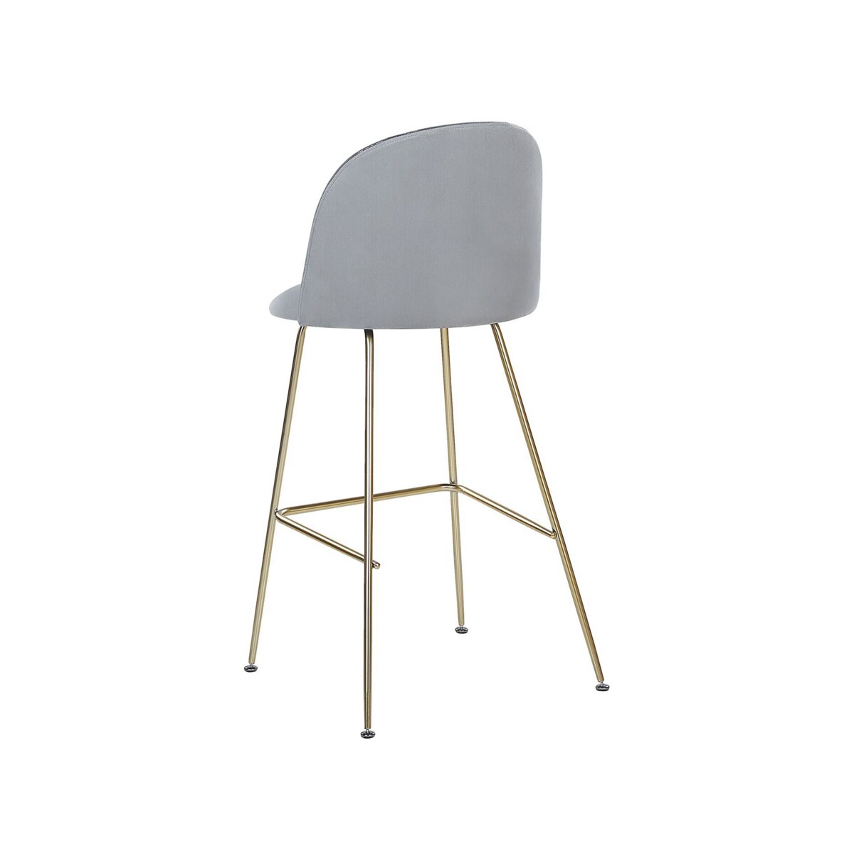 Zestaw 2 krzeseł barowych welurowy szary ARCOLA