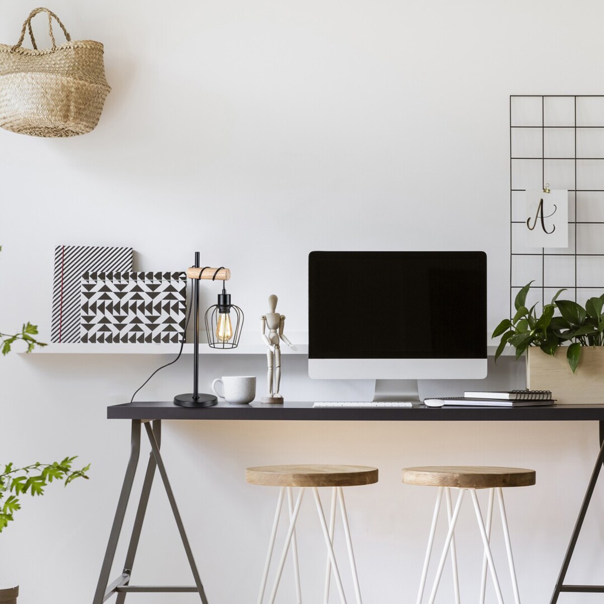 Stojąca LAMPKA stołowa FABIAN 5245 Rabalux industrialna LAMPA biurkowa czarna