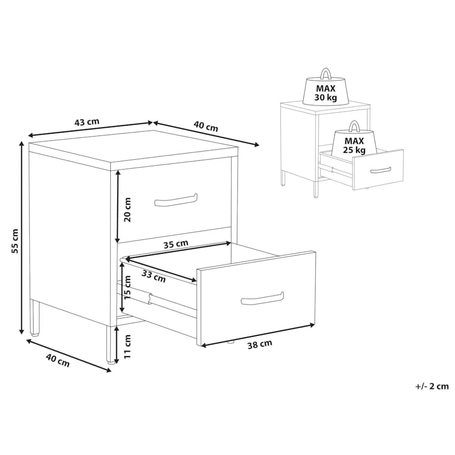 Szafka nocna metalowa żółta MALAVI