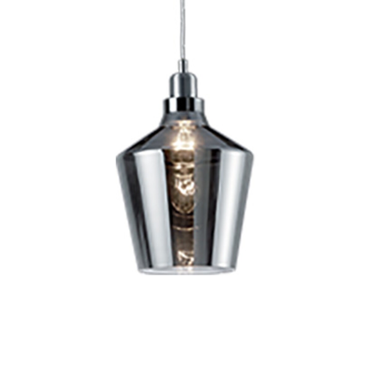 Szklana lampa wisząca Calais loftowa do kuchni nad wyspę czarna