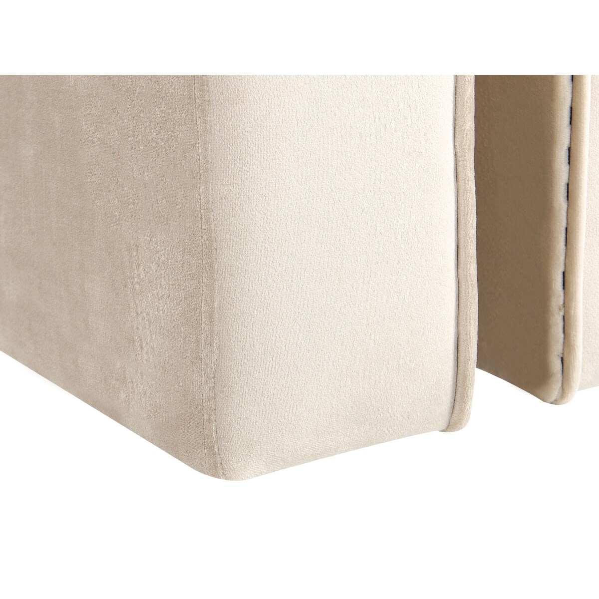 Puf welurowy 35 x 42 x 42 cm beżowy MODOC