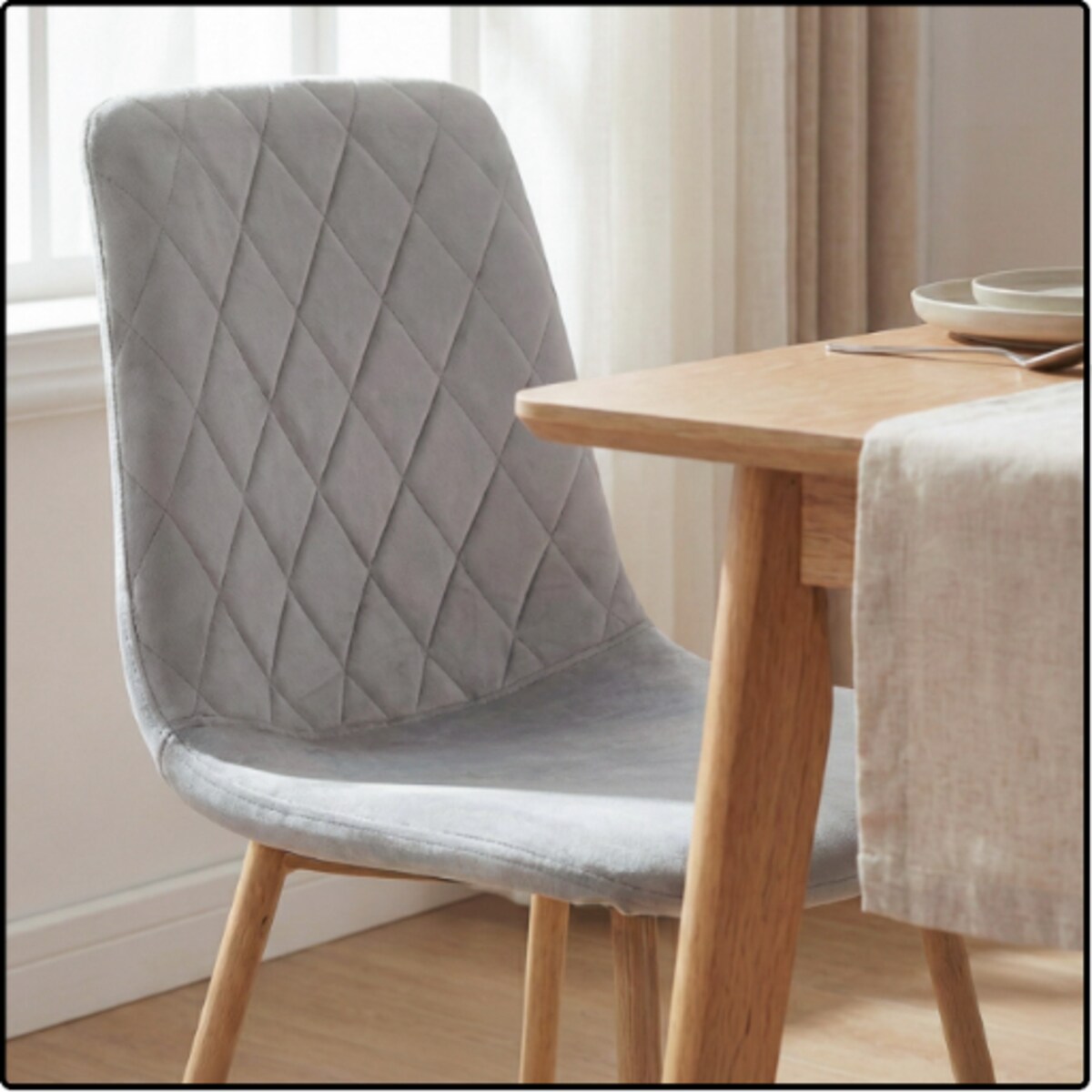 Krzesło tapicerowane welurowe do salonu kuchni jadalni velvet loft szare jasne nogi