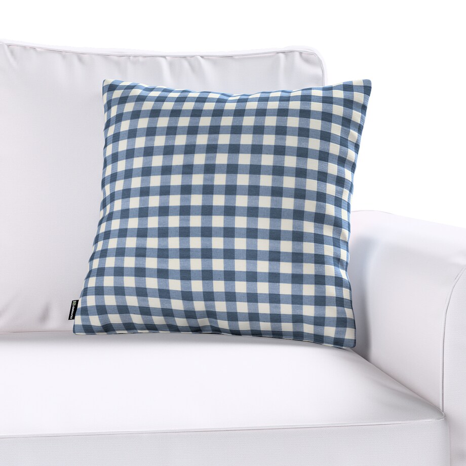Poszewka Kinga na poduszkę 50x50 granatowo-biała kratka (1,5x1,5cm)