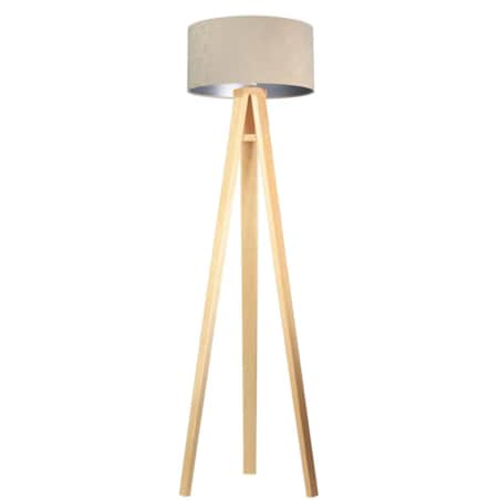 Lampa stojąca HOME 40 beżowa/srebrna/sosna