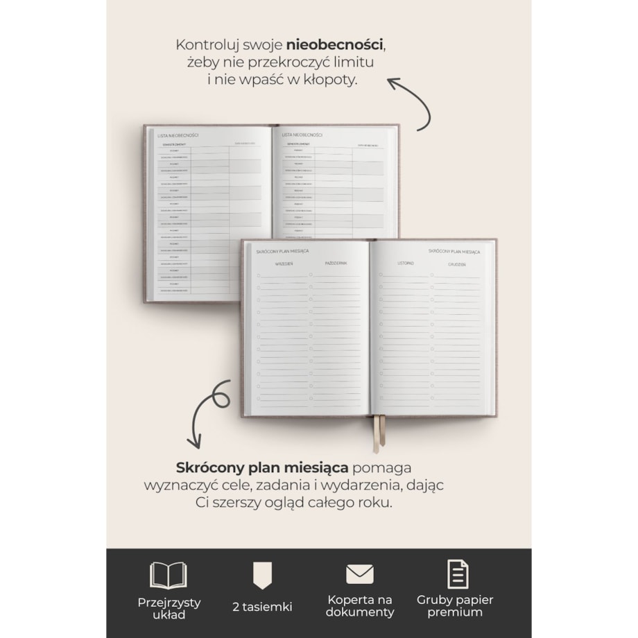 AKADEMICKI PLANNER KSIĄŻKOWY 2025/2026. Bouquet of Flowers