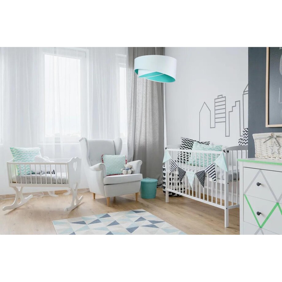 Lampa wisząca GEMSTONE WHITE biała/miętowa