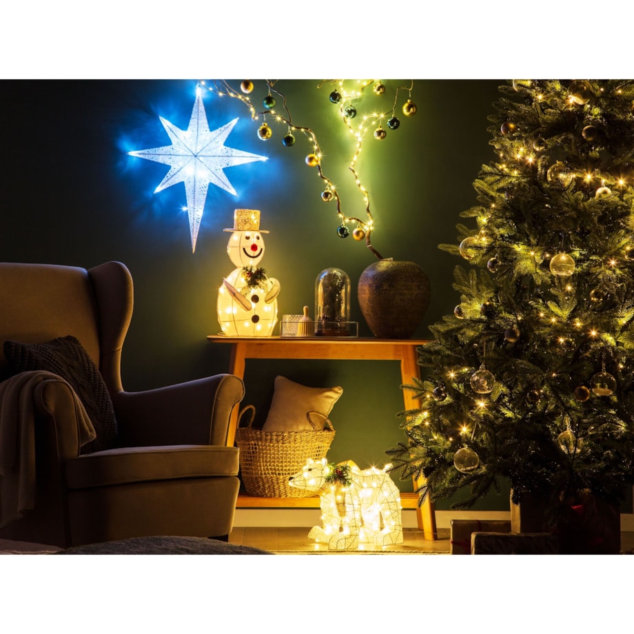Dekoracja ogrodowa wisząca LED OSMA Gwiazda 67 cm Biały