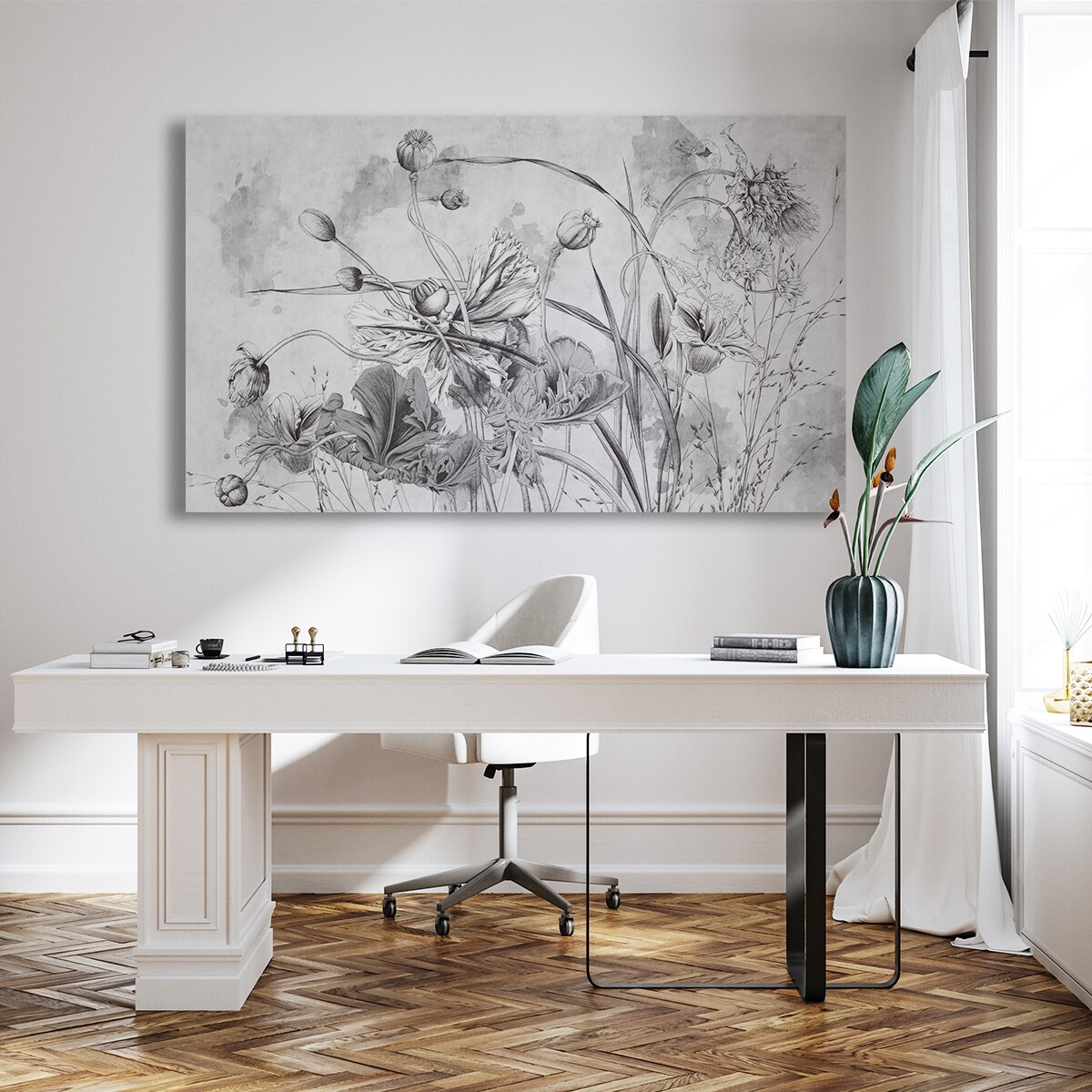 obraz kwiaty 90cm x 150cm