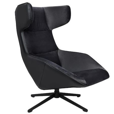 Welurowy fotel obrotowy Vita Velvet MSE011000309.41 czarny, King Home
