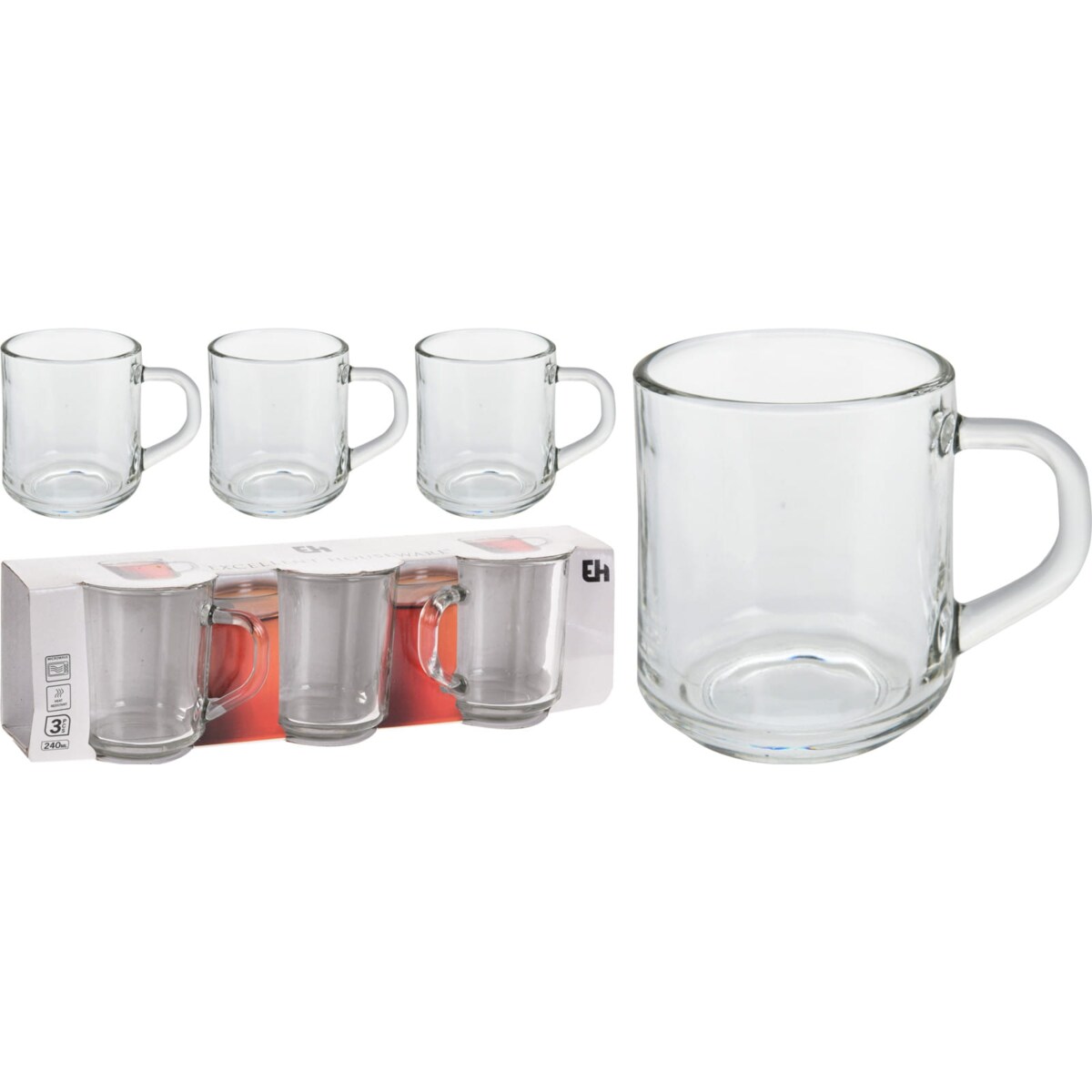 Komplet 3 szklanek do herbaty