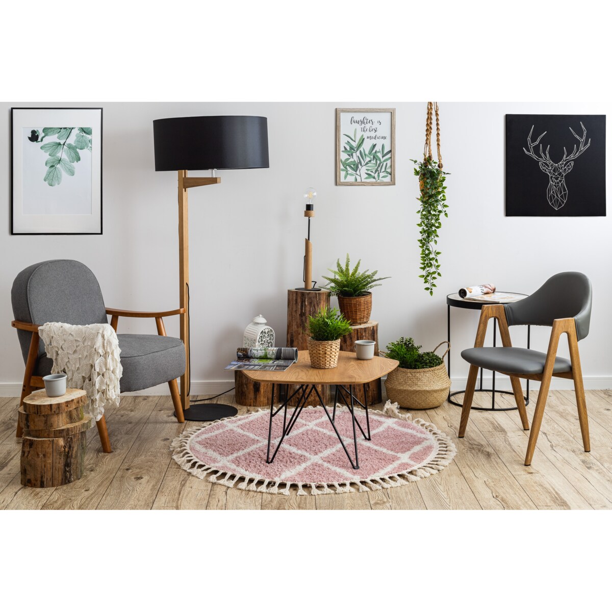 Dywan BERBER TROIK A0010 koło różowy / koło 160 cm