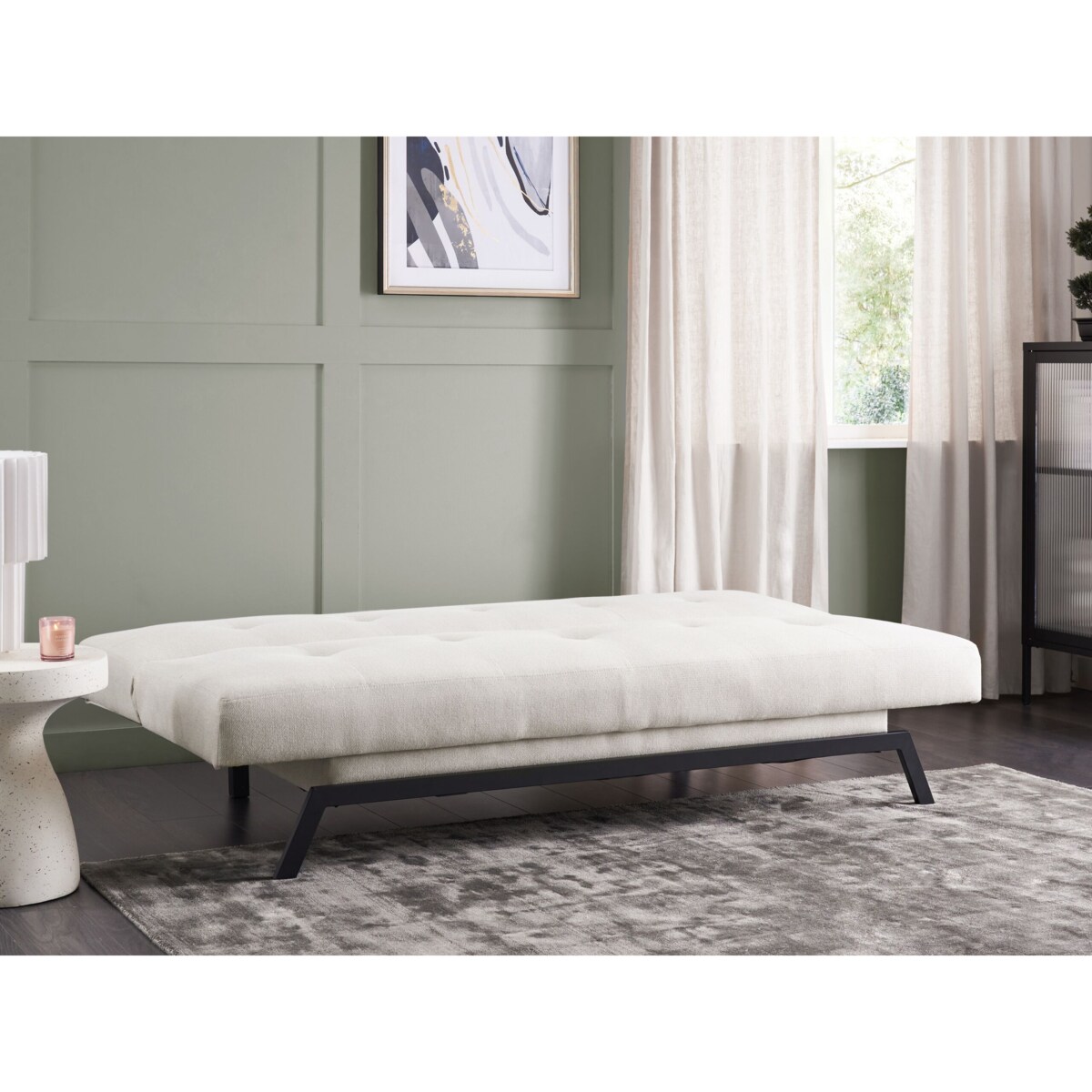 Sofa rozkładana biała LEEDS