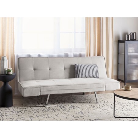 Tapicerowana sofa rozkładana beżowa BRISTOL