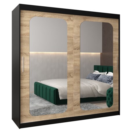 Szafa przesuwna Garderoba PROMO T3 200 czarny/sonoma