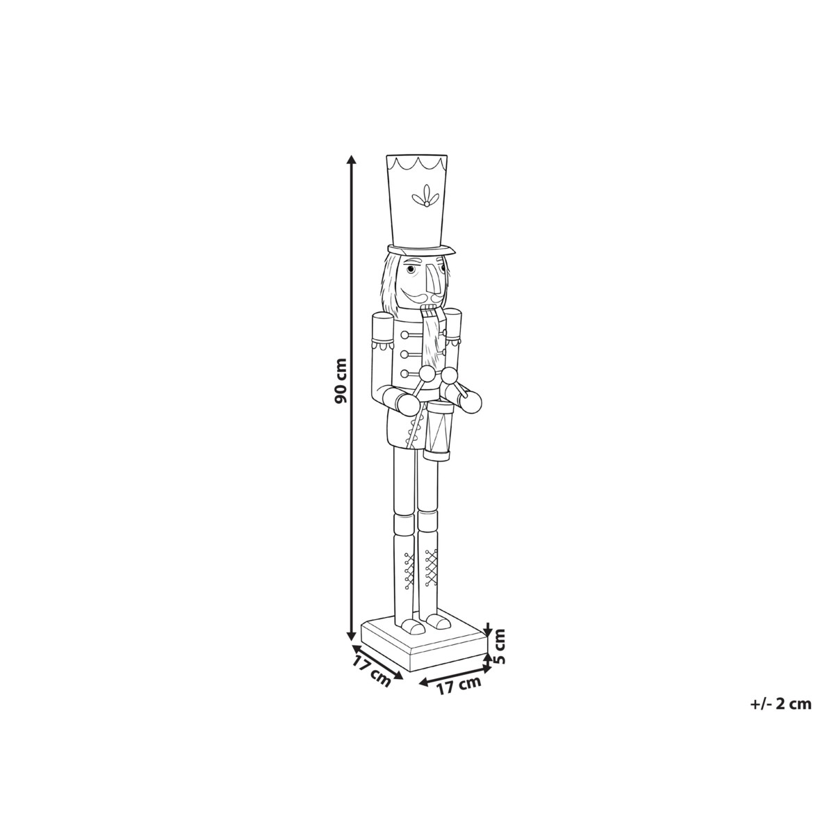 Figurka dekoracyjna SVARTAN Dziadek do orzechów 90 cm Czerwony