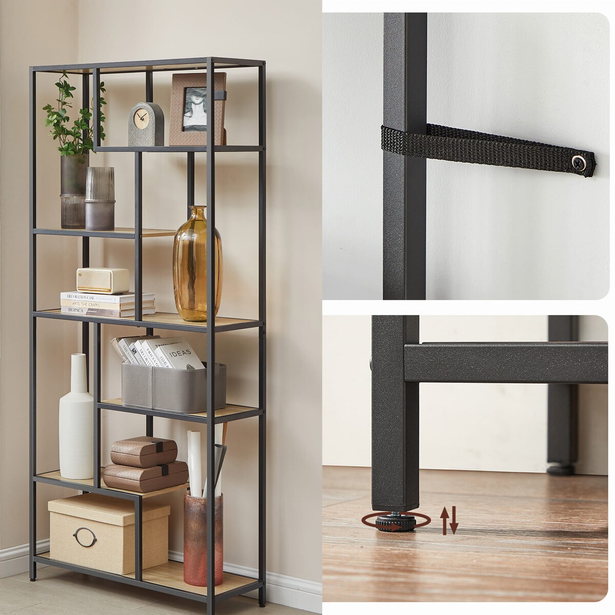 Regał 80X30X180 Cm Sonoma