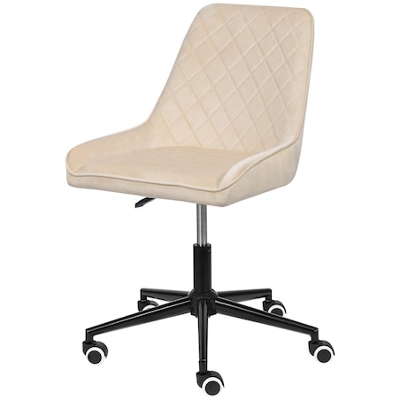 Fotel biurowy krzesło obrotowe regulowane beżowe do biurka