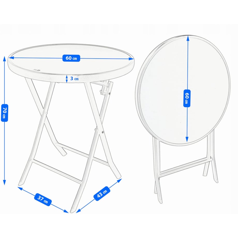 Zestaw składanych mebli ogrodowych
