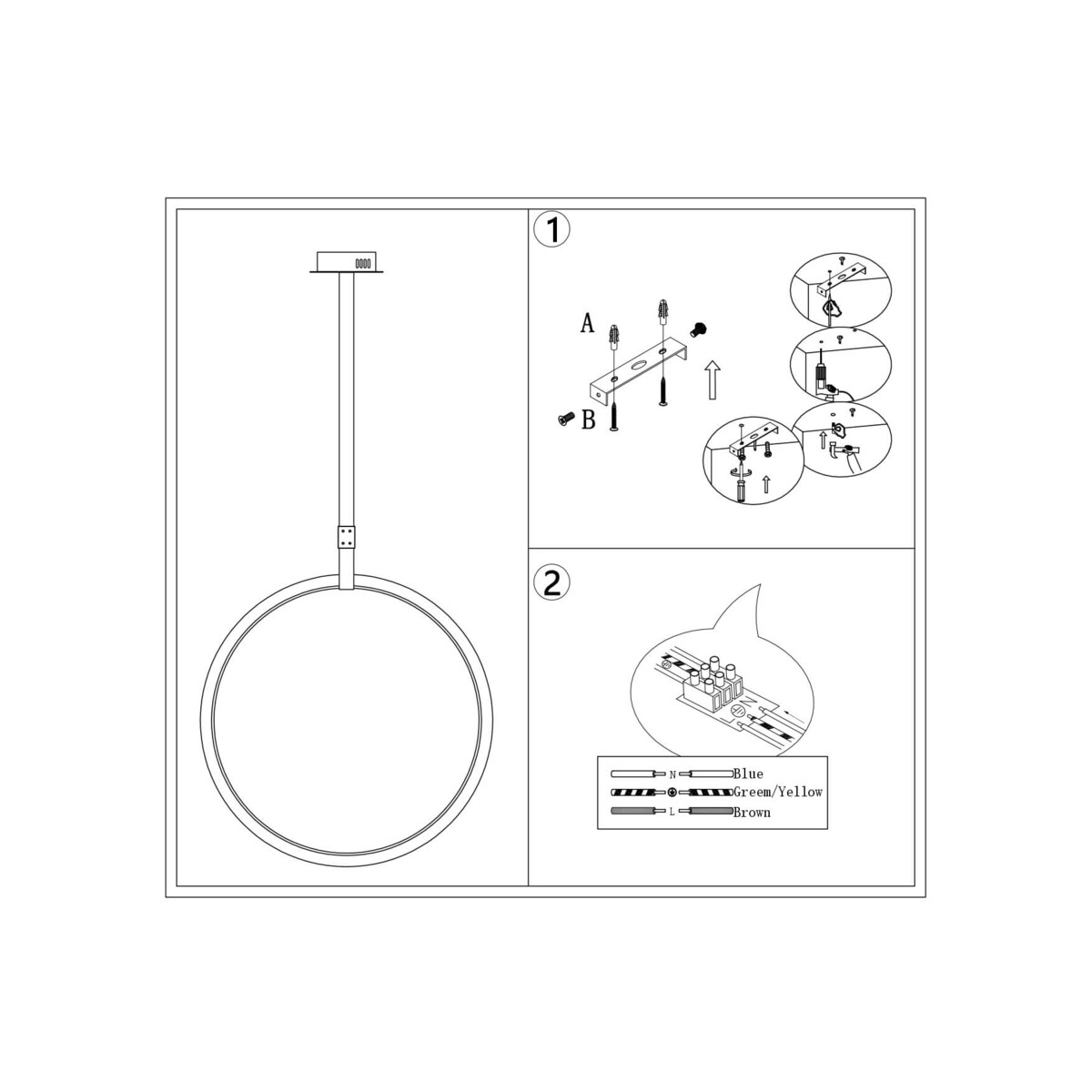 LAMPA WISZĄCA MARENTA M CZARNA