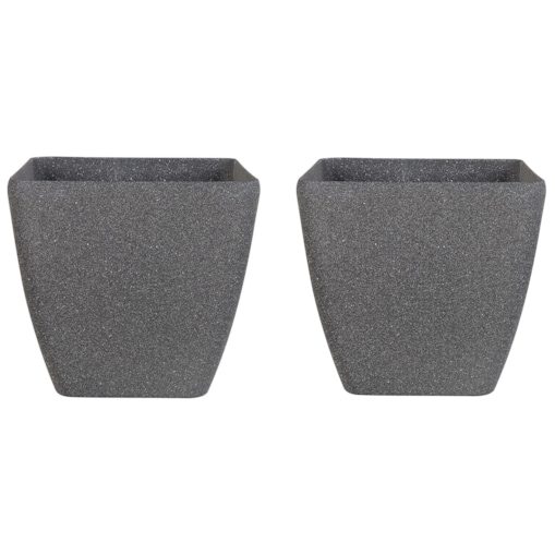 Zestaw 2 doniczek 34 x 34 x 34 cm ciemnoszare ZELI