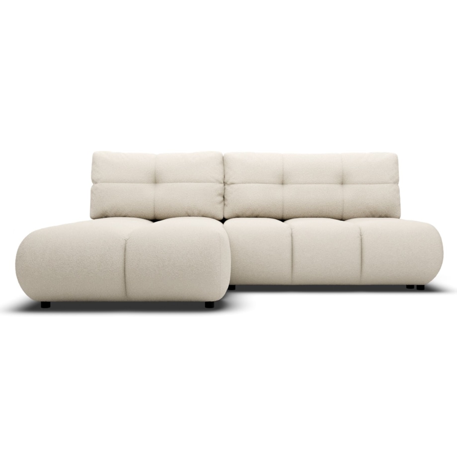 Pikowany Narożnik MILA rozkładany bez boczków lewy śmietankowy