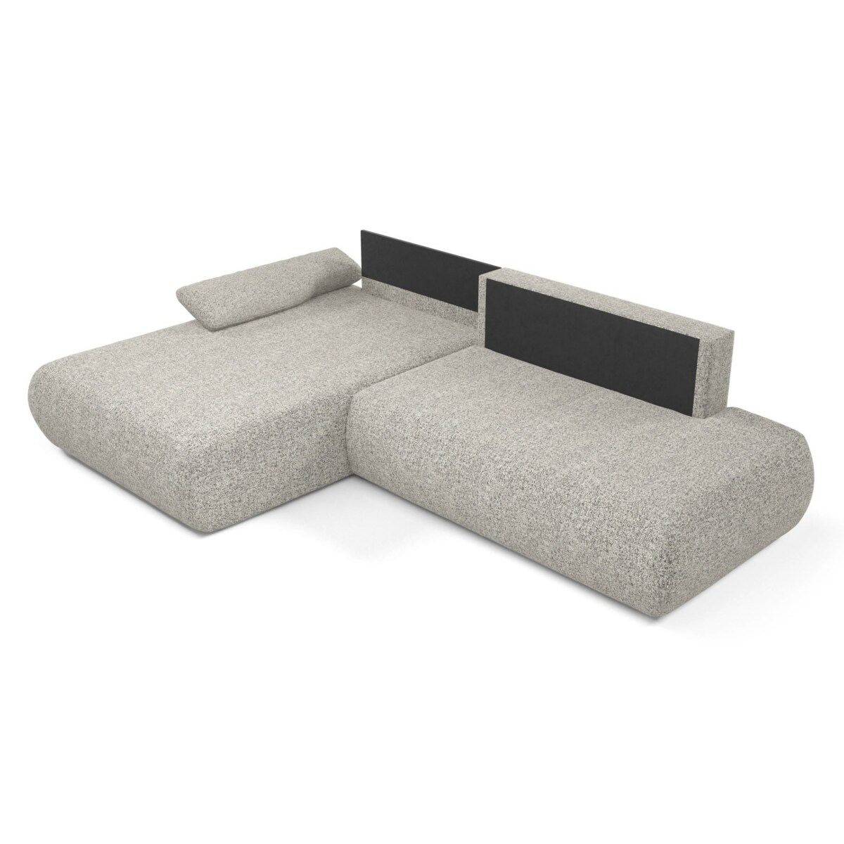 Narożnik rozkładany PENTI z pojemnikiem na pościel, lewy, szaro-beżowy