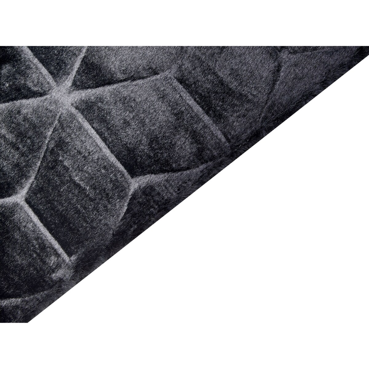 Dywan sztuczne futro królika 160 x 230 cm czarny THATTA