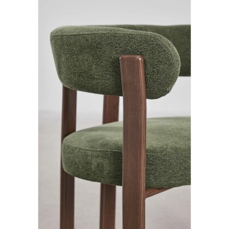 Krzesło z podłokietnikami tapicerowane Jolie, butelkowa zieleń