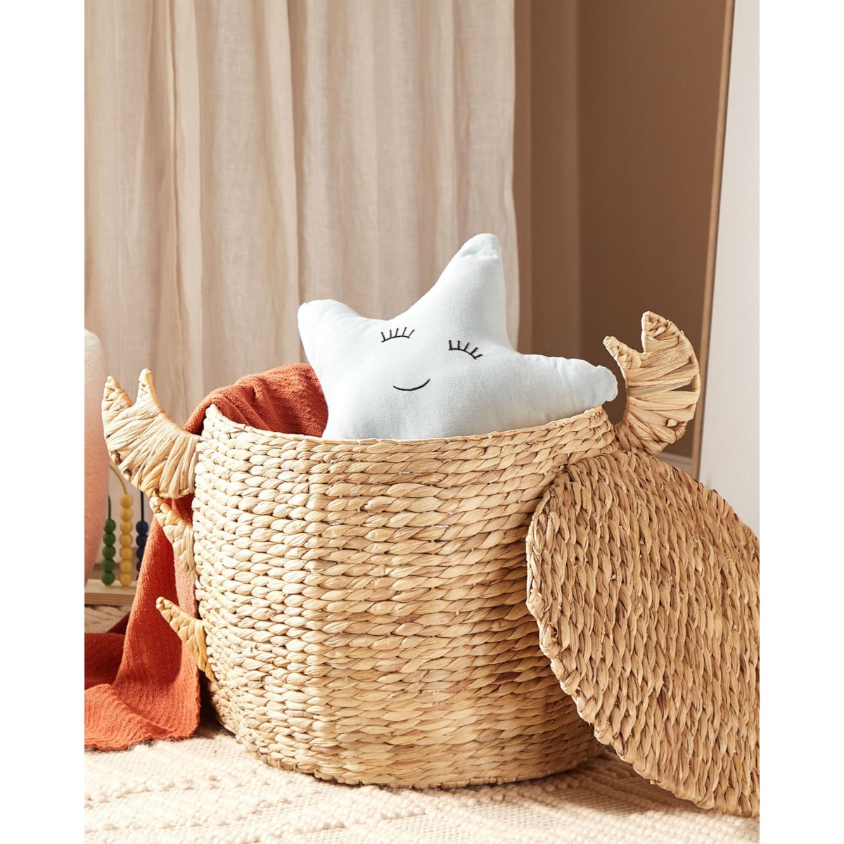 Kosz pleciony krab z hiacyntu wodnego naturalny KAKAMAS