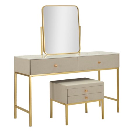 Toaletka Luxury Dressin, zestaw 3 szt., 120 x 45 x 75 cm, konsola do makijażu, wielokolorowy, Mauro Ferretti