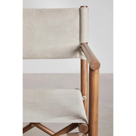 Składany fotel reżyserski do ogrodu z drewna akacjowego