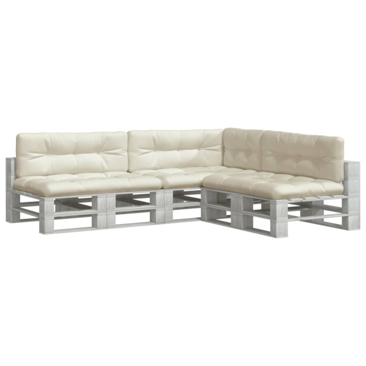 vidaXL Poduszki na palety, 7 szt., kremowe, tkanina