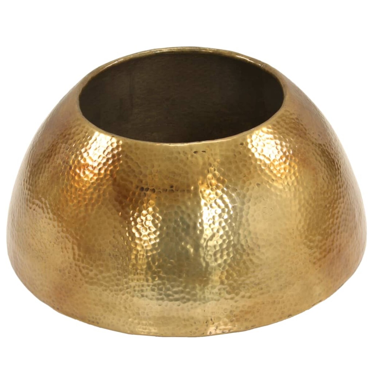 vidaXL Stolik kawowy z młotkowanego aluminium, 70x30 cm, mosiądz