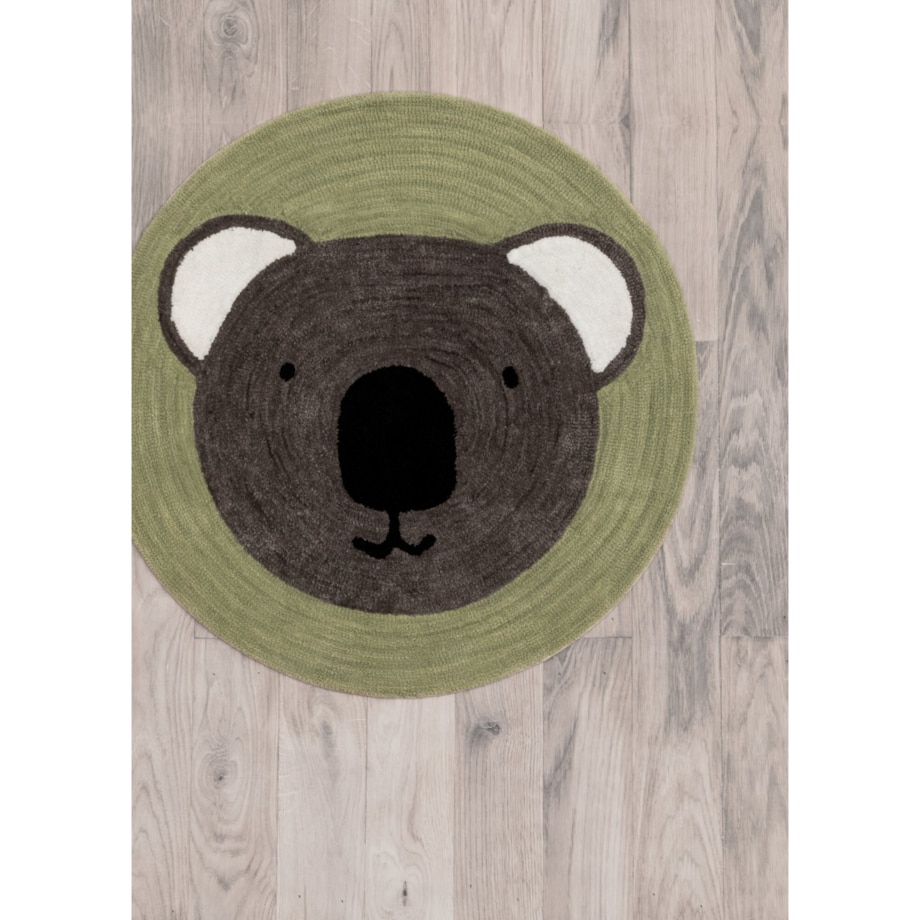 Dywan okrągły szaro-zielony Ø 100 cm COALA