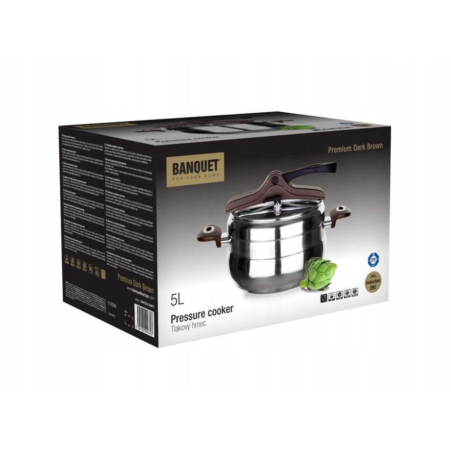 SZYBKOWAR garnek parowy 5 L BROWN uchwyt sprzęt na prezent szybki obiad