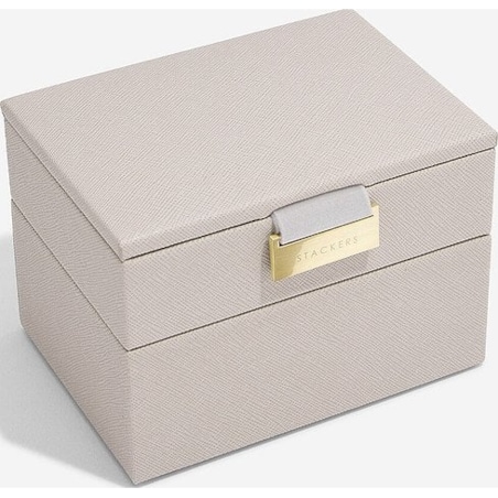 Szkatułka na biżuterię Stackers podwójna micro zieleń szałwiowa