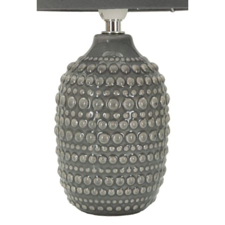Lampa stołowa Points, kolor szary, ceramika, żelazo i tkanina, 15 x 15 x 30,5 cm, 1 x E14, styl nowoczesny, do salonu i sypialni, Mauro Ferretti