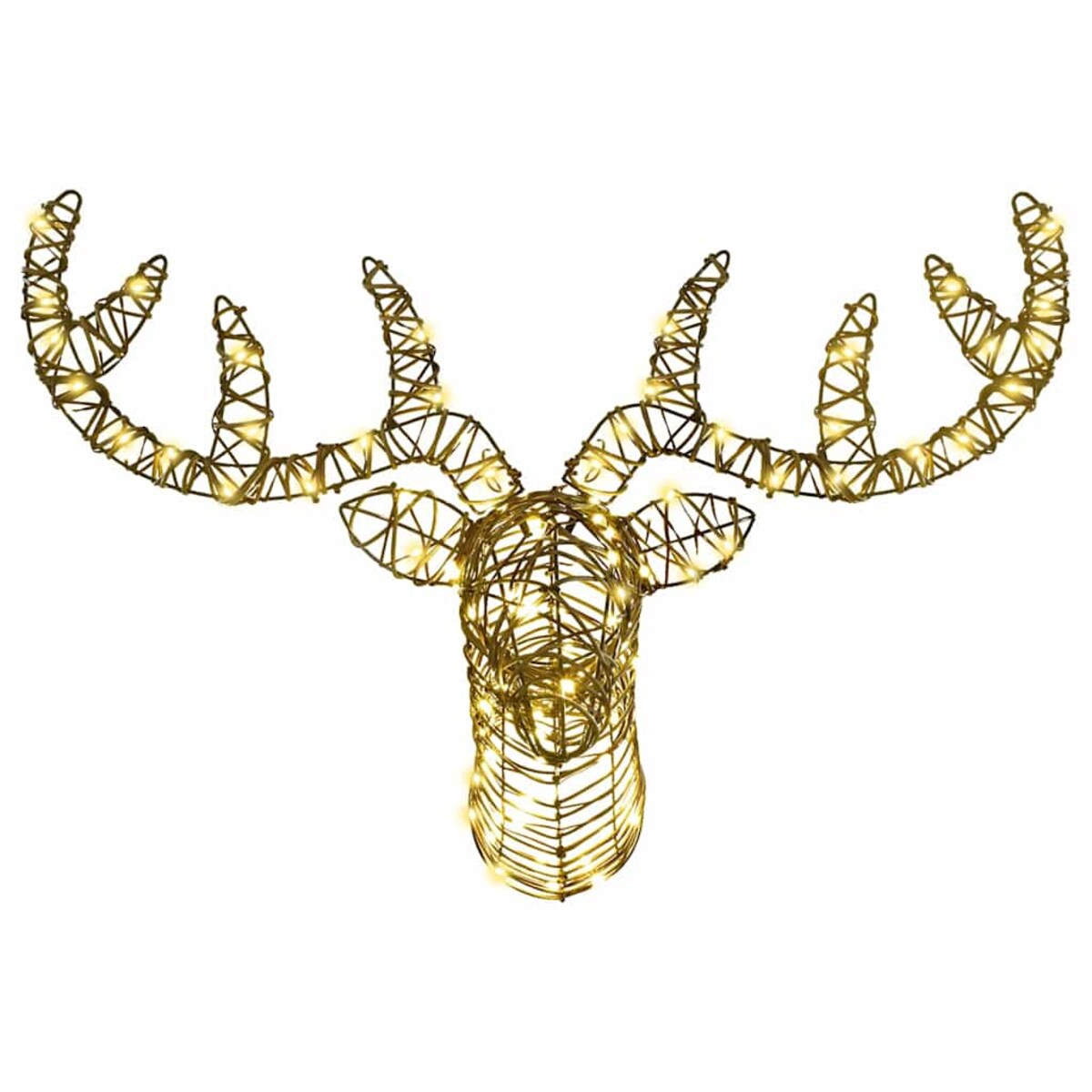 vidaXL Renifer ciągnący sanie Ciepła biel 60 cm rattan