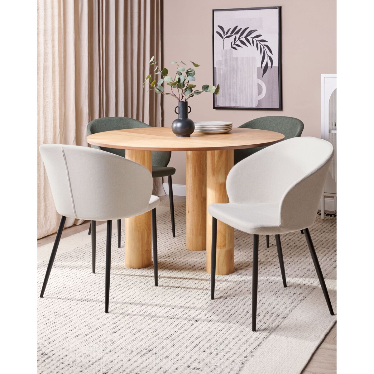 Zestaw 2 krzeseł do jadalni MASON Jasnobeżowy