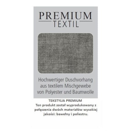 Kleine Wolke Cotti Tekstylna Zasłona prysznicowa ciemny szary 180x200 cm