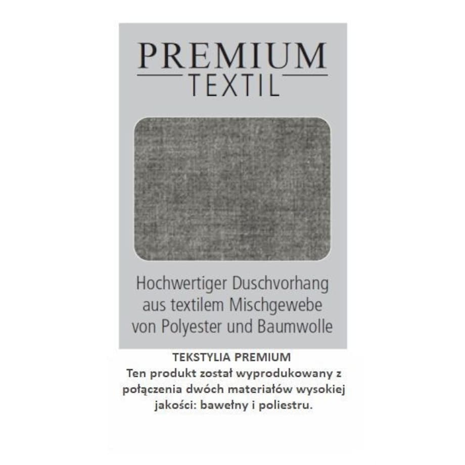 Kleine Wolke Cotti Tekstylna Zasłona prysznicowa ciemny szary 180x200 cm